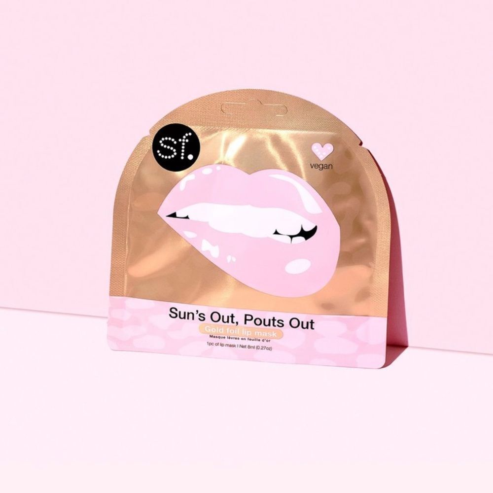 SFGLOW Sun’s Out, Pouts Out Gold Foil Lip Mask x4